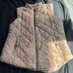 Laura Scott Quilted Tan Vest